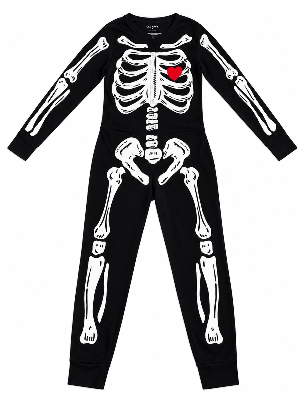 NWOT Old Navy Halloween Skeleton Black Cotton Onesie Size Medium
